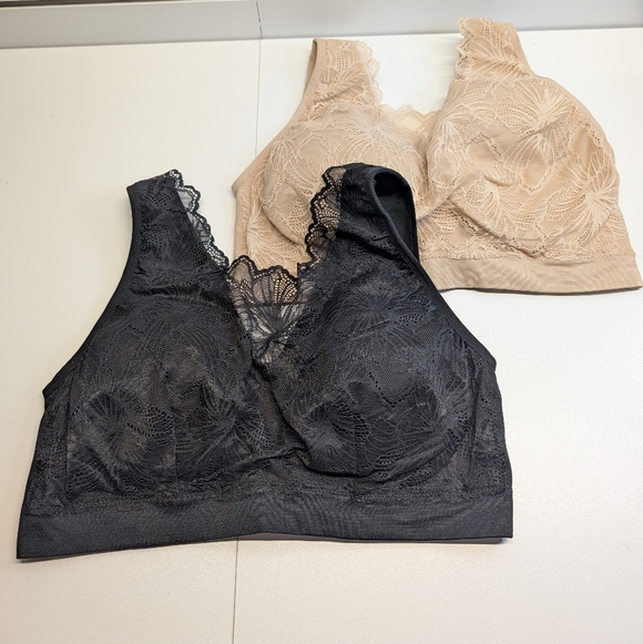 Breezies Seamless Set of (2) Lace Cami Bras with Removeable Pads Size 1X NWOT - Picture 2 of 8